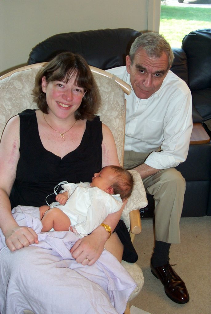 Jenya (1 week old), Mama & Grandpa Bob